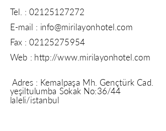 Mirilayon Hotel iletiim bilgileri